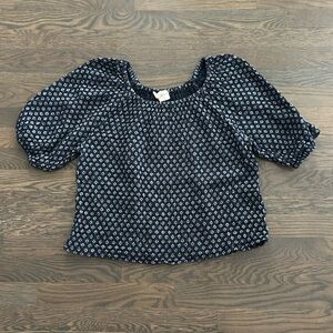 Patterned Navy Top
